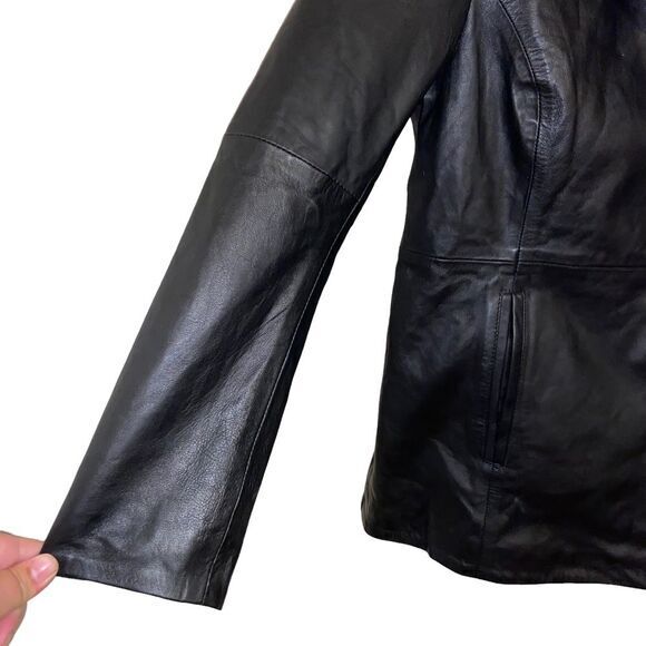 Excelled Collections Woman's Black 3 Button‎ 100% Leather Jacket Coat Size XL - Picture 7 of 7